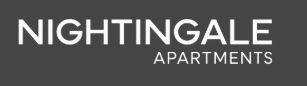 A sign that says Nightingale Apartments.
